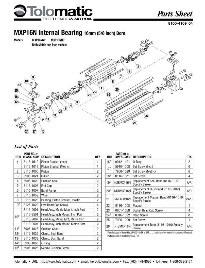 Tolomatic MXP16N User manual