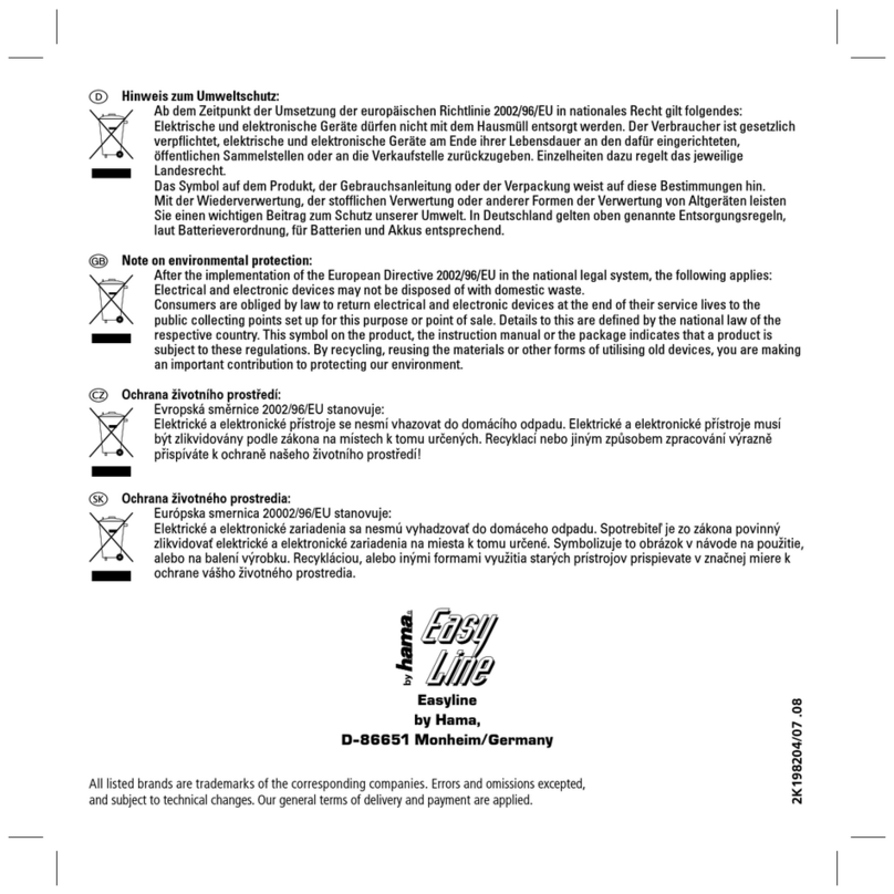 Hama Easy Line 2K198204 User manual Hama Easy Line 2K198204 User manual