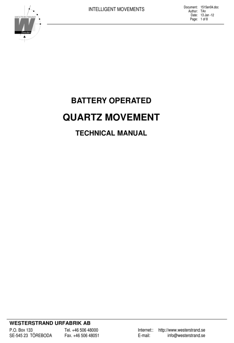 WESTERSTRAND QUARTZ MOVEMENT User manual WESTERSTRAND QUARTZ MOVEMENT User manual