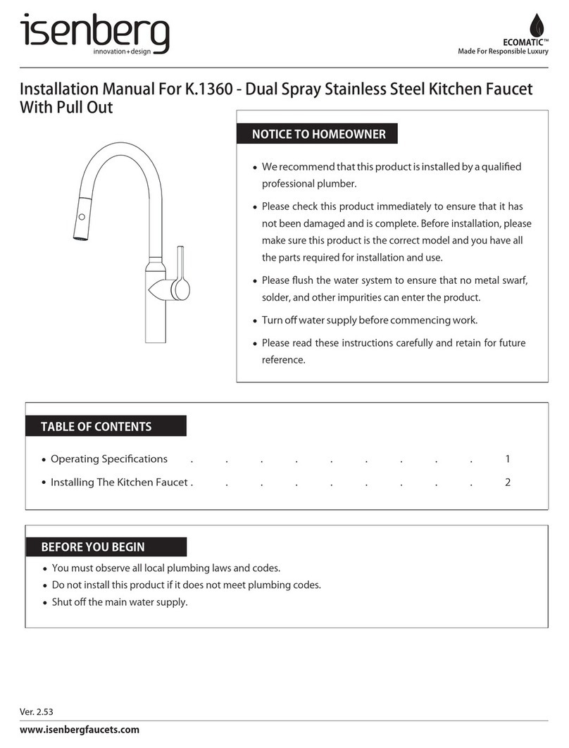 Isenberg Ecomatic K.1360 installation manual