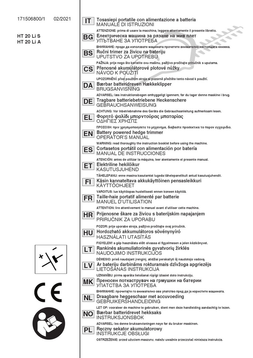 ST HT 20 Li S Operator's manual ST HT 20 Li S Operator's manual