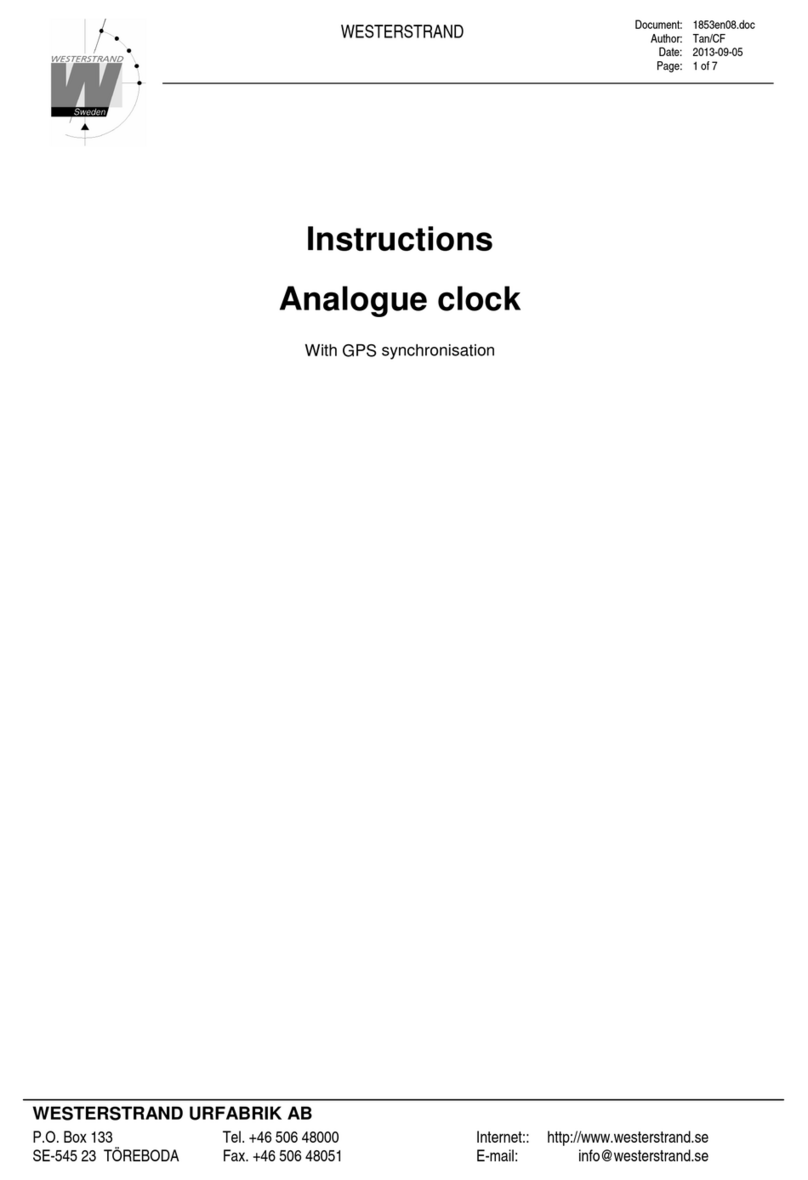 WESTERSTRAND Analogue clock User manual WESTERSTRAND Analogue clock User manual
