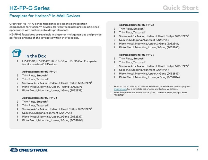 Crestron Horizon HZ-FP-G Series User manual Crestron Horizon HZ-FP-G Series User manual
