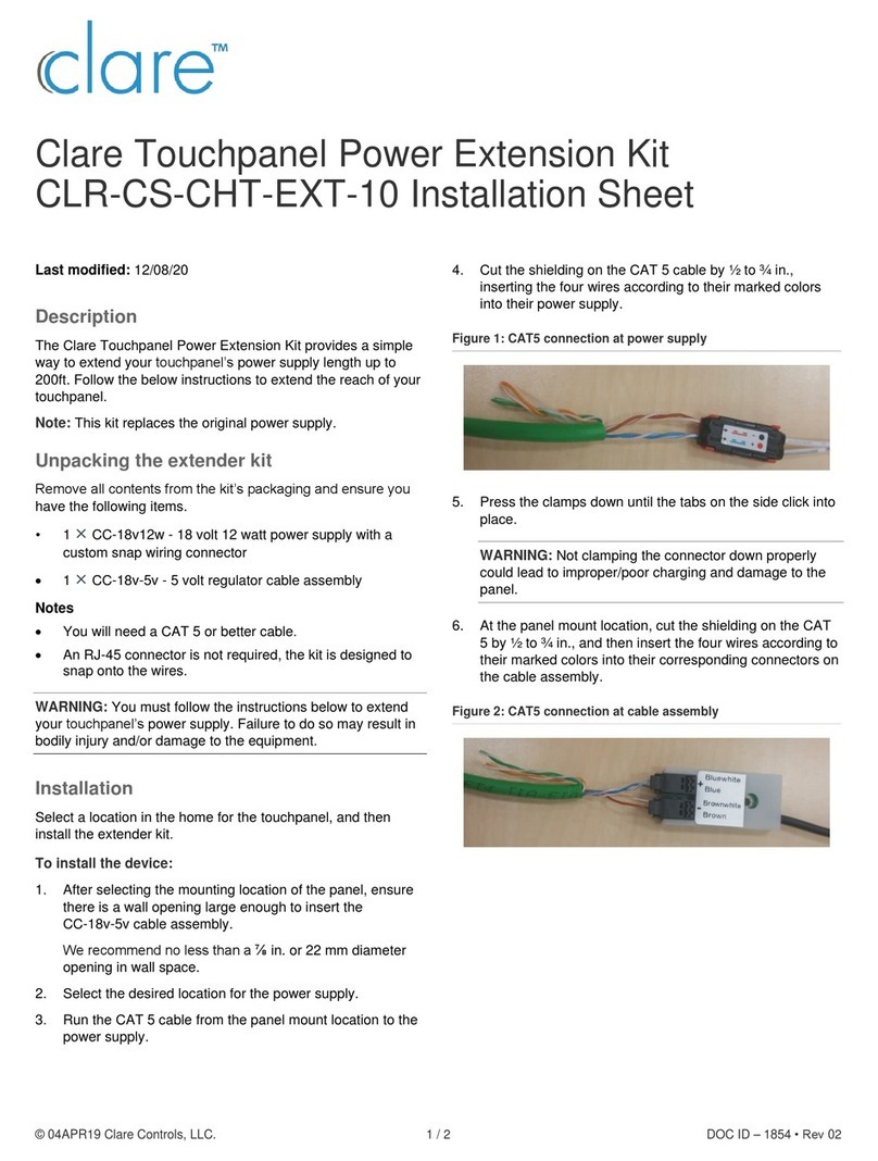 clare CLR-CS-CHT-EXT-10 Installation sheet