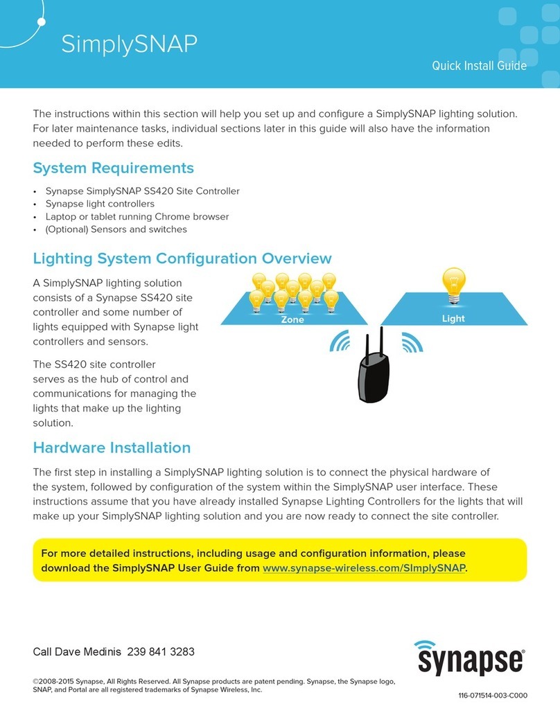 Synapse SimplySNAP SS420 User manual