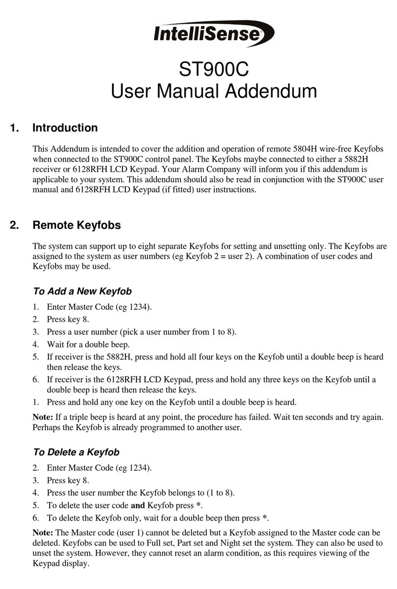 IntelliSense ST900C User manual addendum