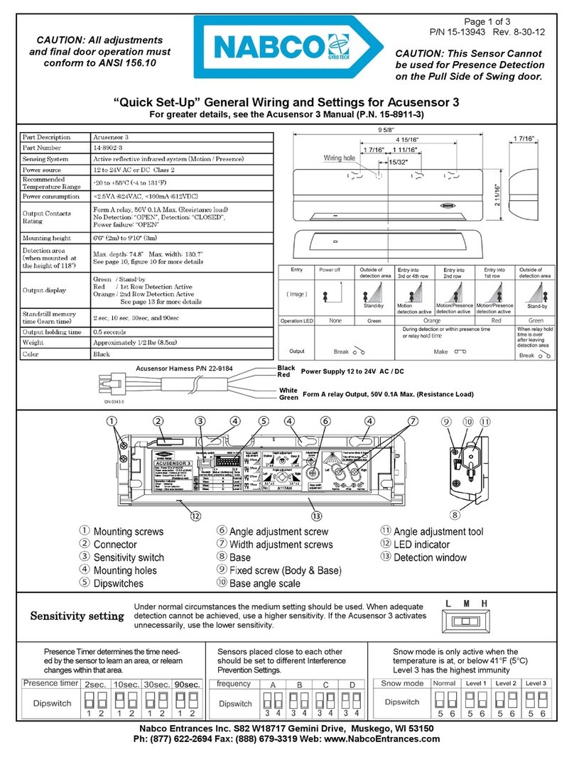 Nabco Acusensor 3 Quick setup