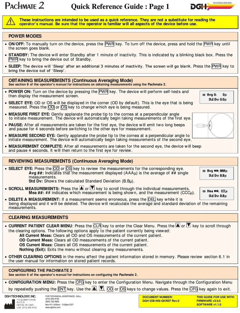 DGH Pachmate 2 Quick reference guide