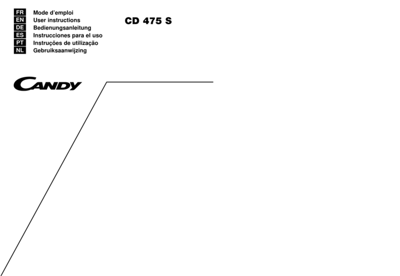 Candy CD 475 S User manual Candy CD 475 S User manual