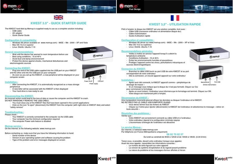 MEMUP Kwest Series Operator's manual