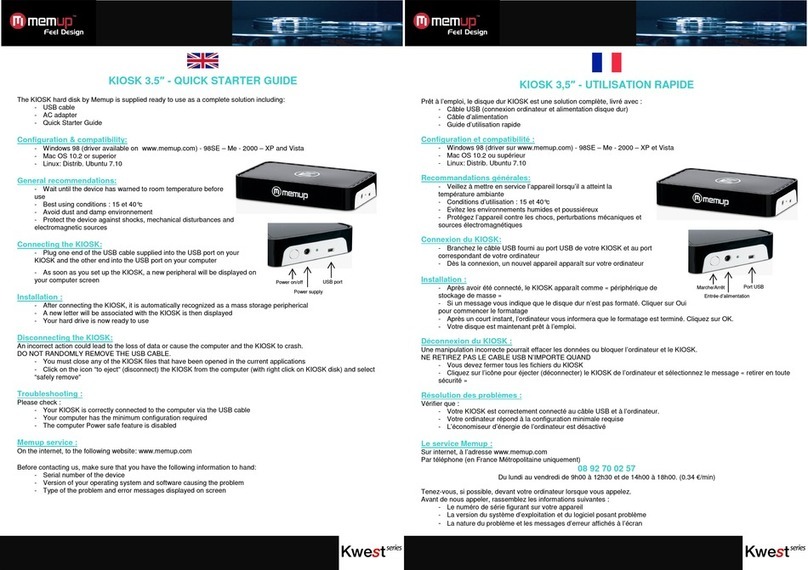 MEMUP Kwest Series Quick starter guide
