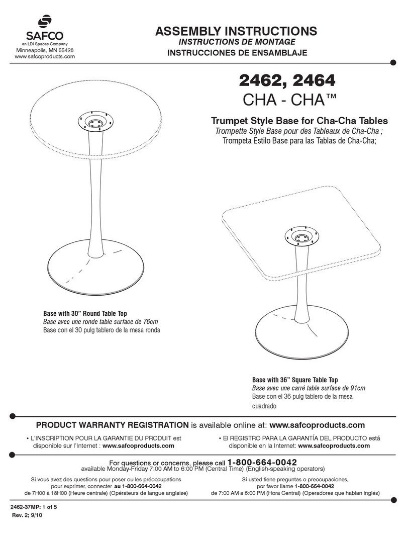 LDI Spaces Safco CHA-CHA 2462 User manual LDI Spaces Safco CHA-CHA 2462 User manual