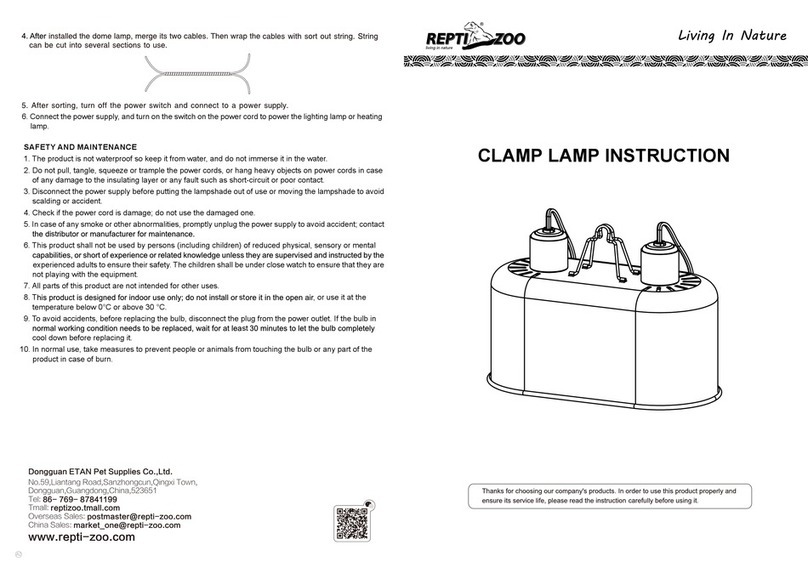 ReptiZoo CLAMP LAMP Instruction