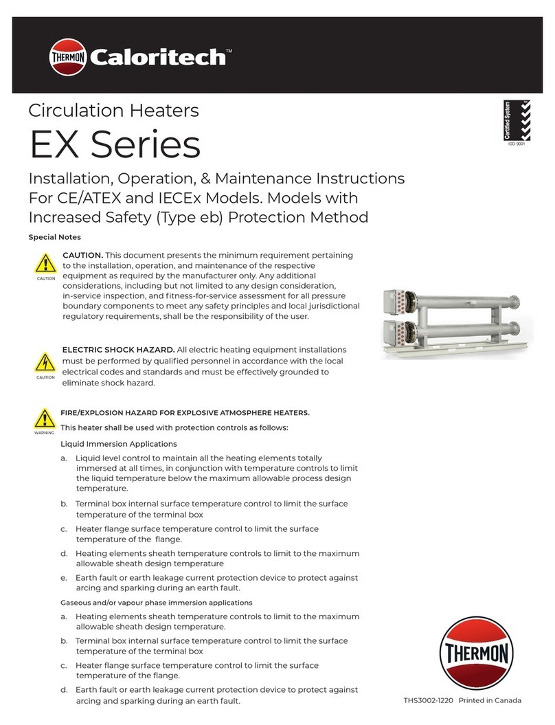 Thermon Caloritech EX Series Installation, operation & maintenance instructions Thermon Caloritech EX Series Installation, operation & maintenance instructions