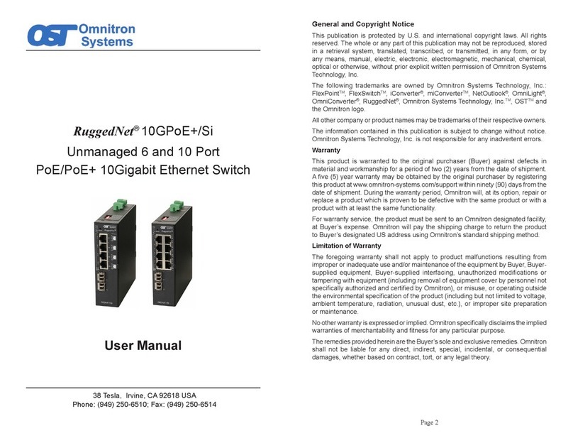 Omnitron Systems Technology RuggedNet 10GPoE+/Si User manual