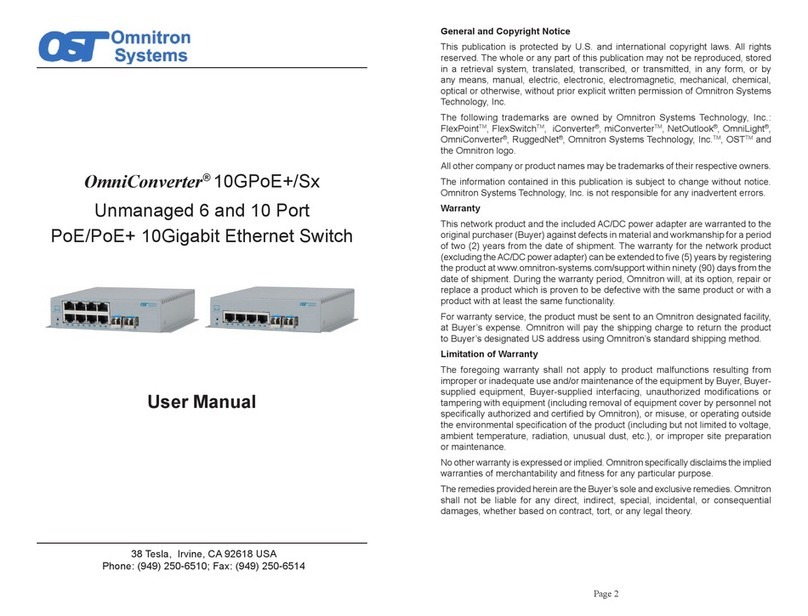 Omnitron Systems Technology OmniConverter 10GPoE+/Sx User manual Omnitron Systems Technology OmniConverter 10GPoE+/Sx User manual