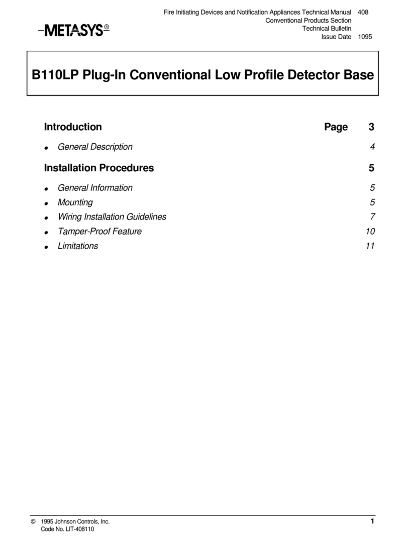 Metasys B110LP manual