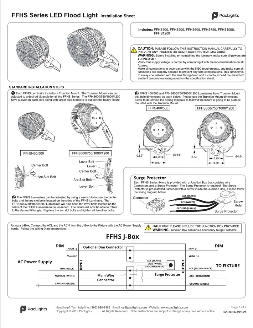 PacLights FFHS Series Assembly instructions