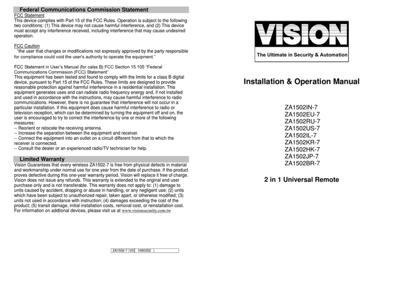 Vision ZA1502IN-7 User manual