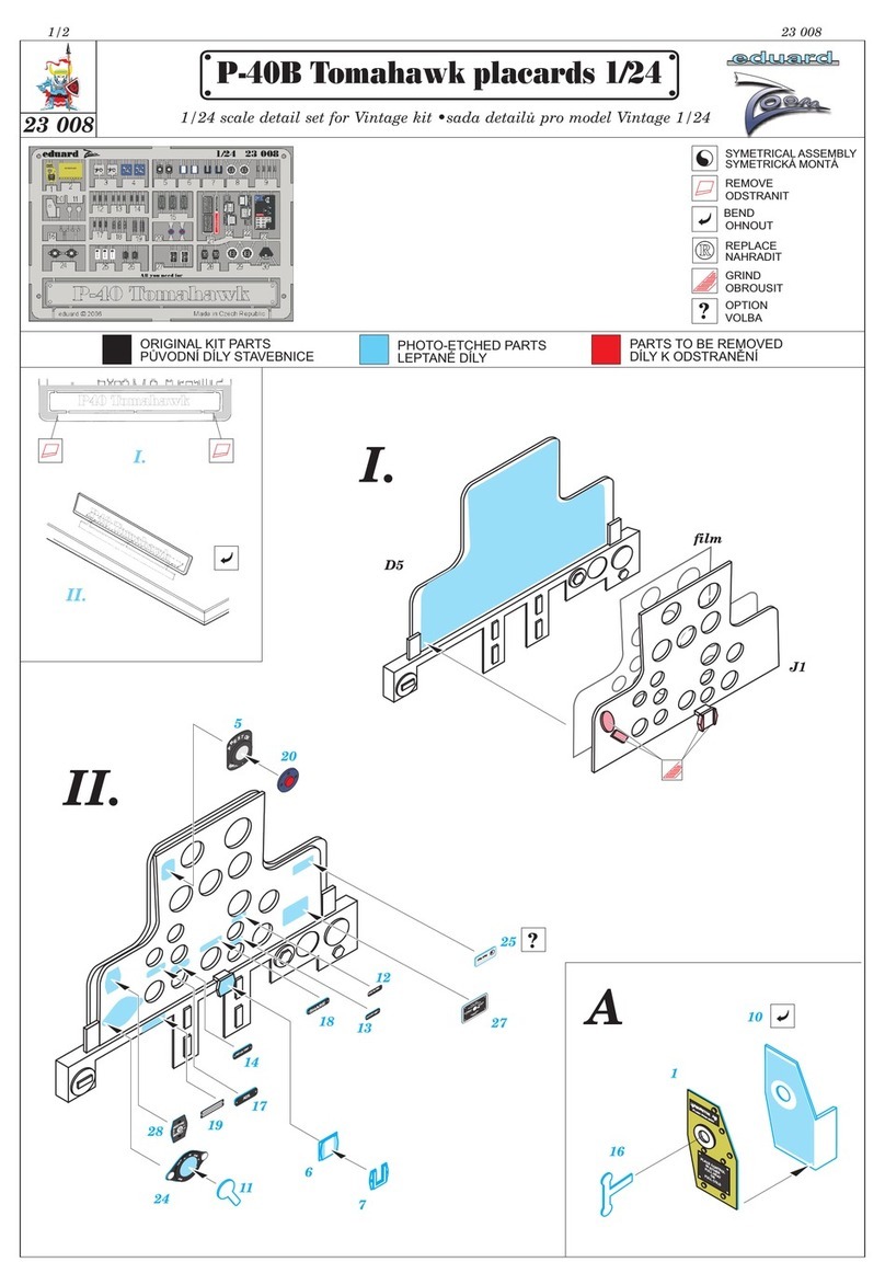 Eduard Zoom P-40B Tomahawk placards 1/24 quick start guide