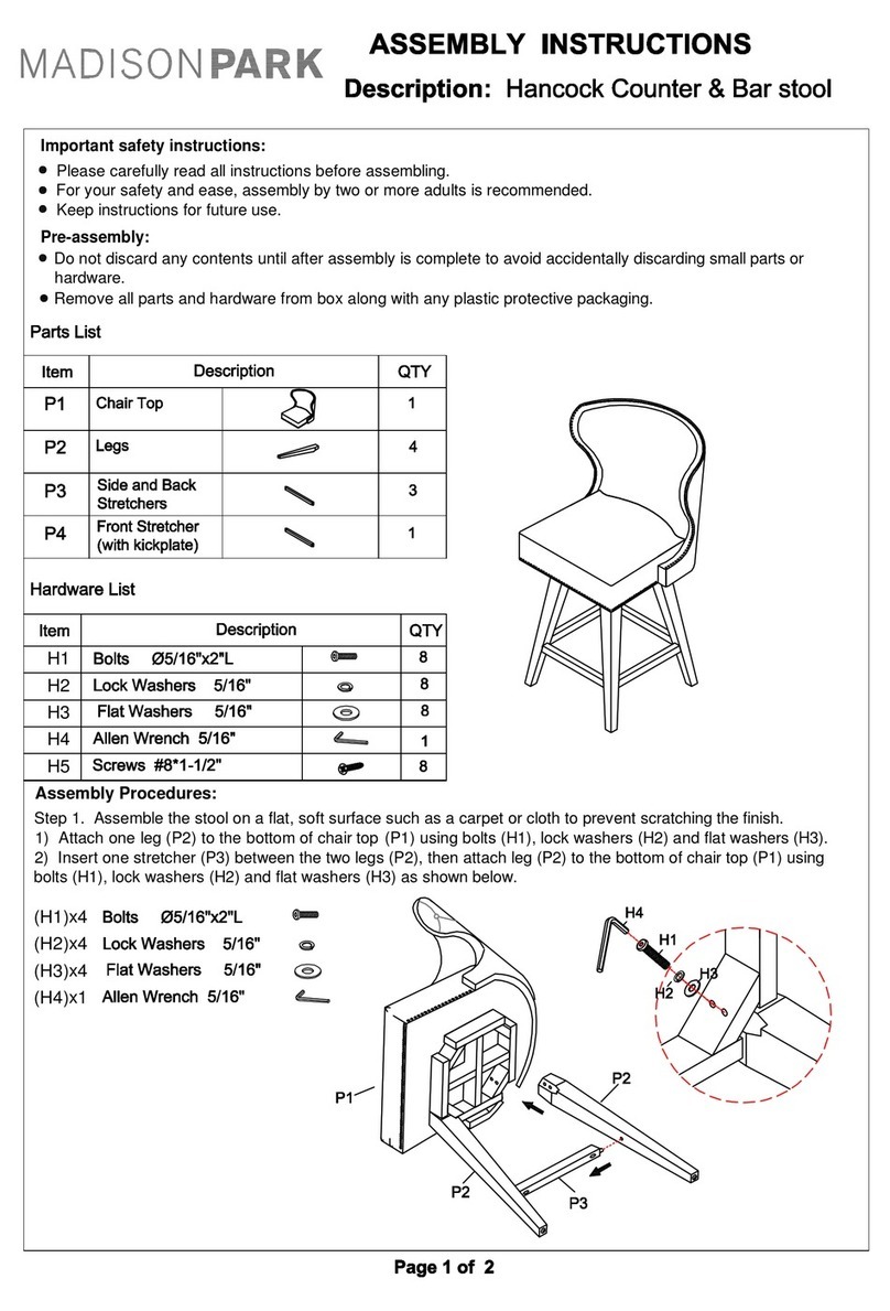 Living Spaces MADISON PARK User manual Living Spaces MADISON PARK User manual