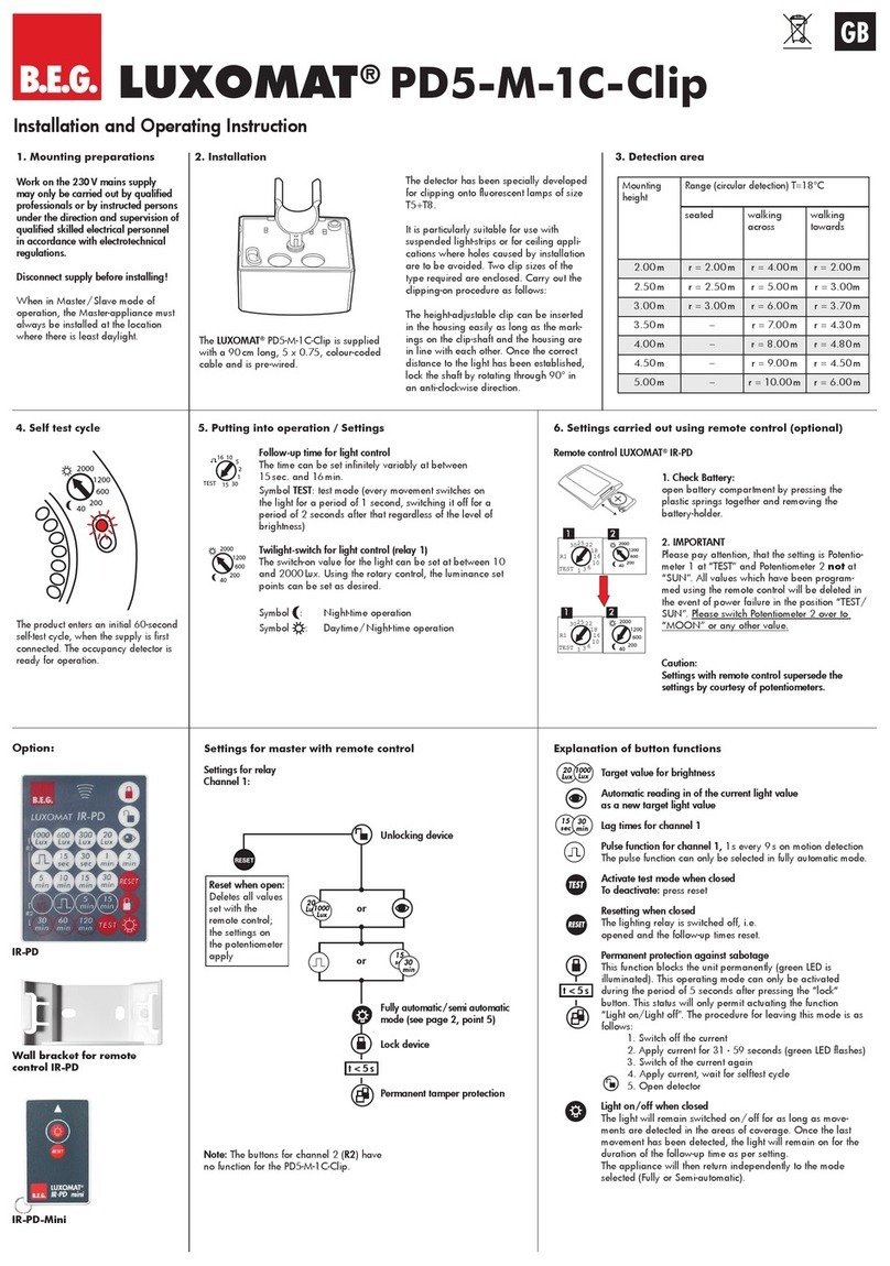 B.E.G. LUXOMAT PD5-M-1C-Clip User guide