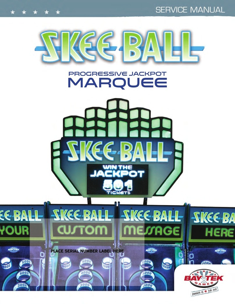 Bay-Tek SKEE BALL MARQUEE User manual Bay-Tek SKEE BALL MARQUEE User manual