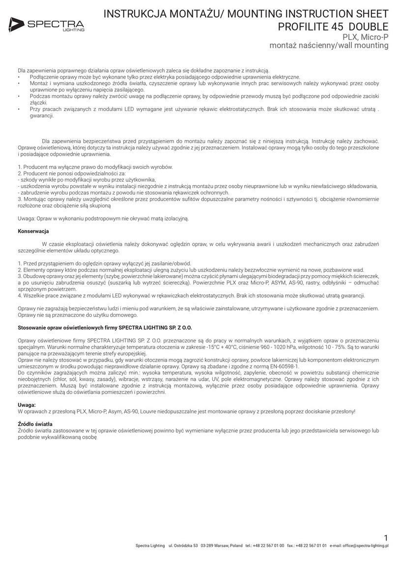 Spectra PROFILITE 45 DOUBLE Mounting Instruction Sheet