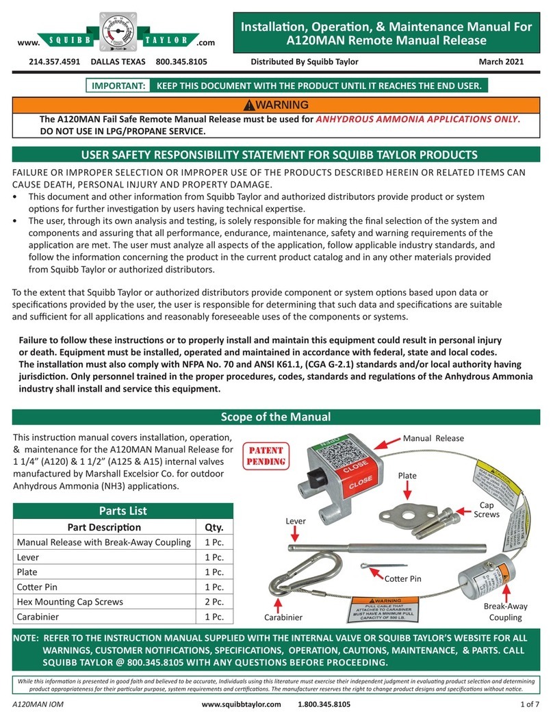 Squibb-Taylor A120MAN Installation, operation & maintenance manual Squibb-Taylor A120MAN Installation, operation & maintenance manual