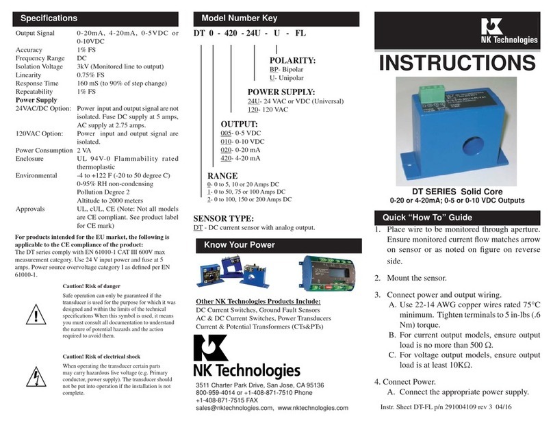 NK TECHNOLOGIES DT Series User manual
