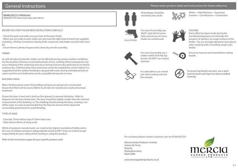Mercia Garden Products 0644LOG213-V4 General instructions Mercia Garden Products 0644LOG213-V4 General instructions
