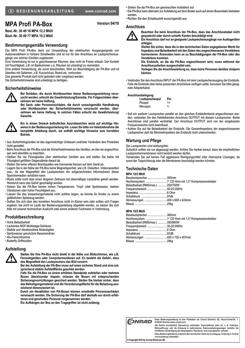 Conrad MPA 12.2 MkIII operating instructions Conrad MPA 12.2 MkIII operating instructions