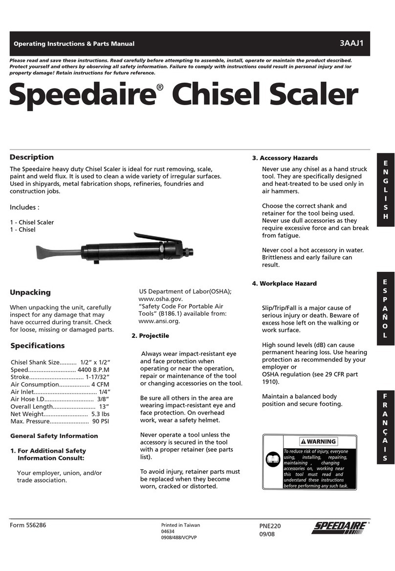 Speedaire Chisel Scaler Operating instructions & parts manual