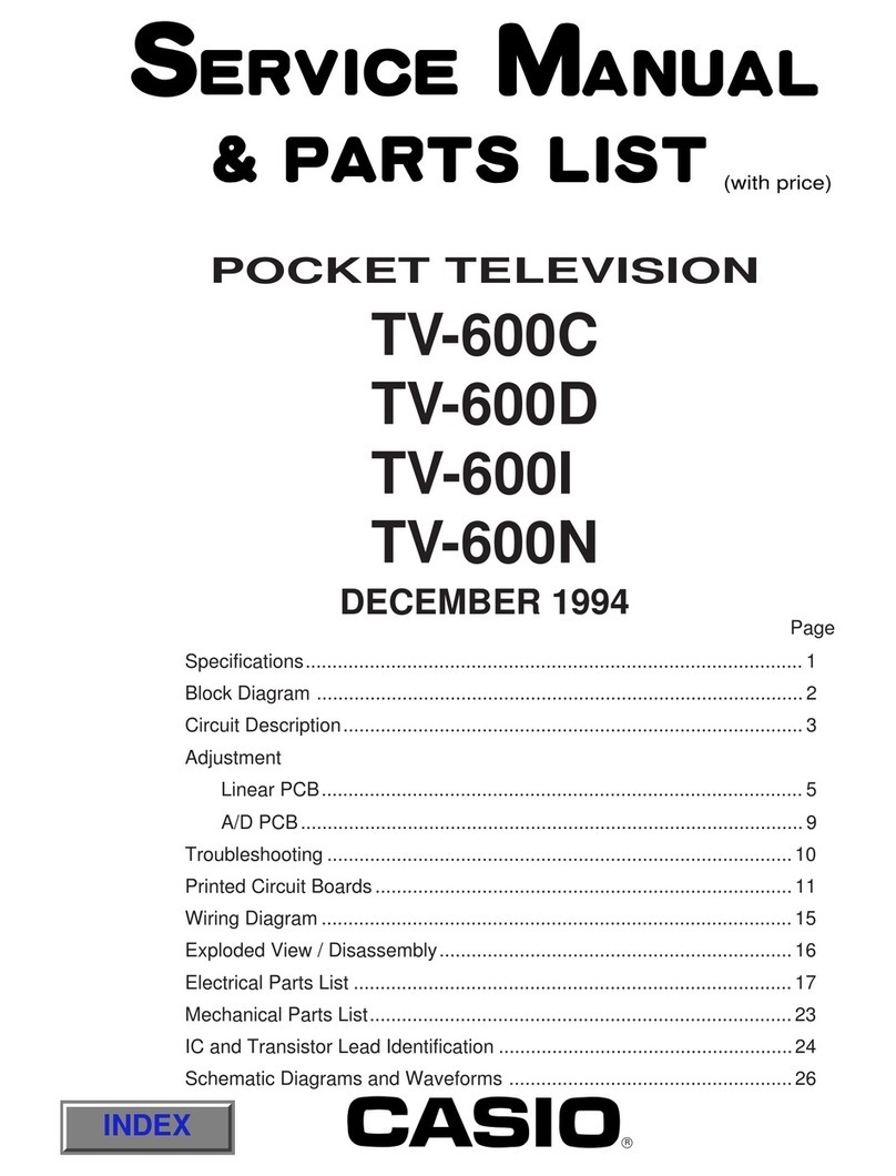 Casio TV-600C OPERATION, SERVICE MANUAL & PARTS LIST