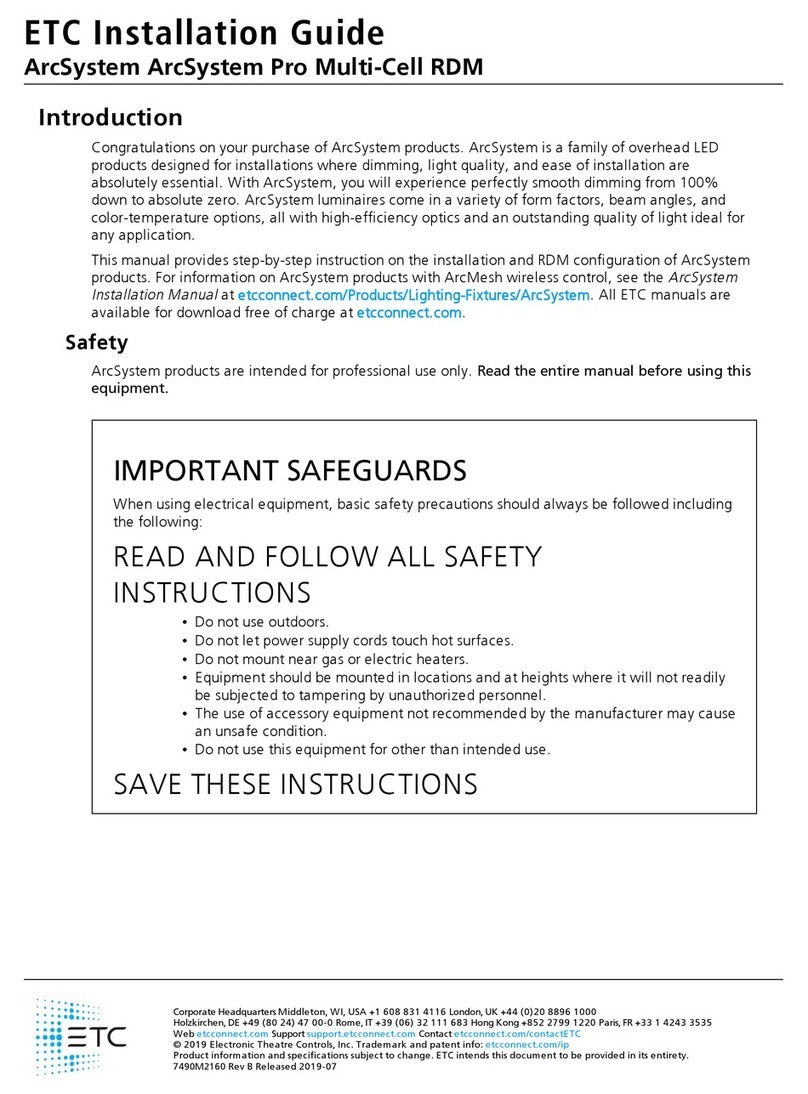 ETC ArcSystem Pro Multi-Cell RDM User manual