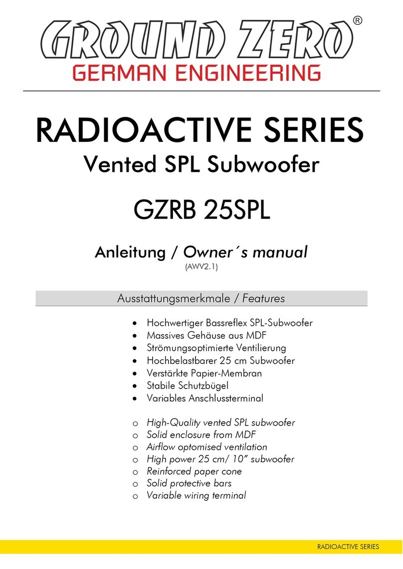Ground Zero RADIOACTIVE Series owner's manual