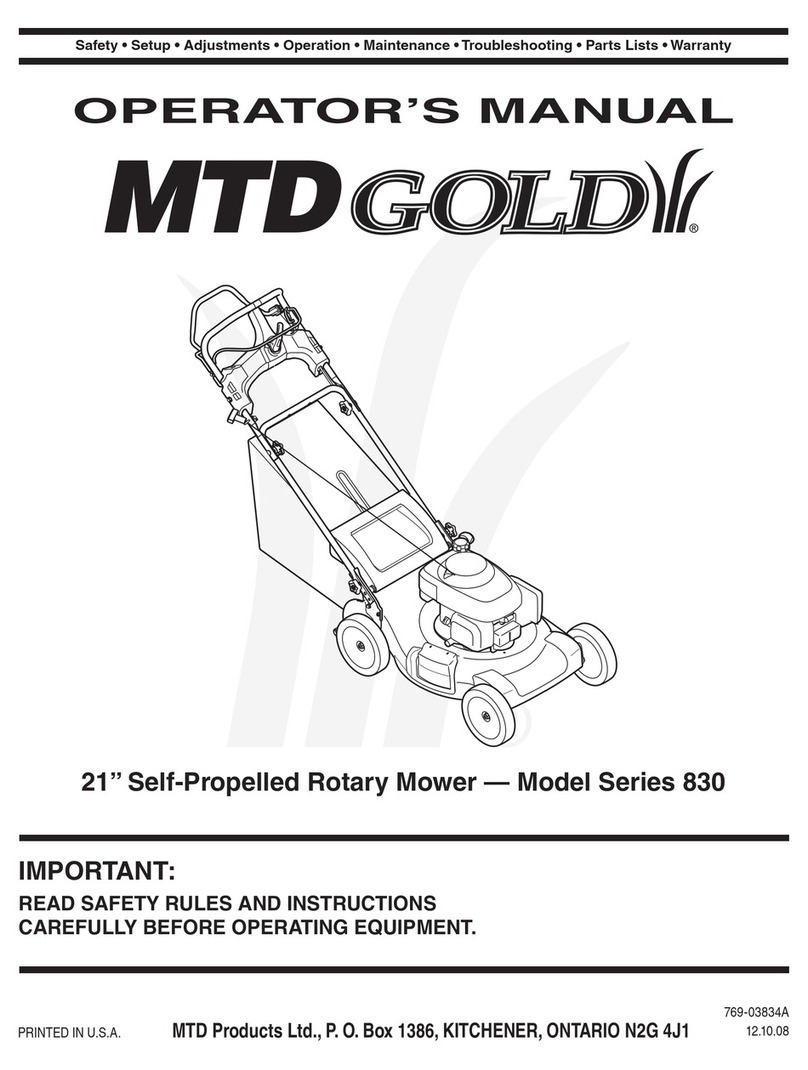 MTD Gold 830 Series Operator's manual MTD Gold 830 Series Operator's manual