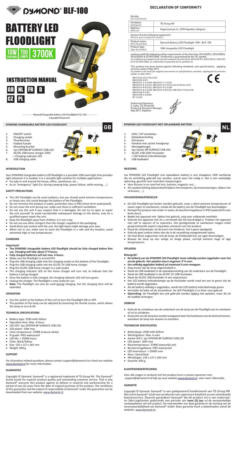 Dymond BLF-100 instruction manual