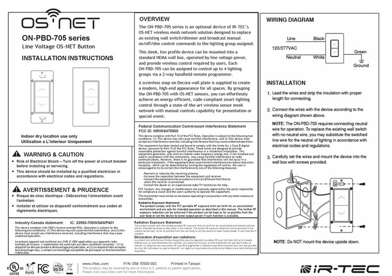 IR-Tec OS-NET ON-PBD-705 Series User manual