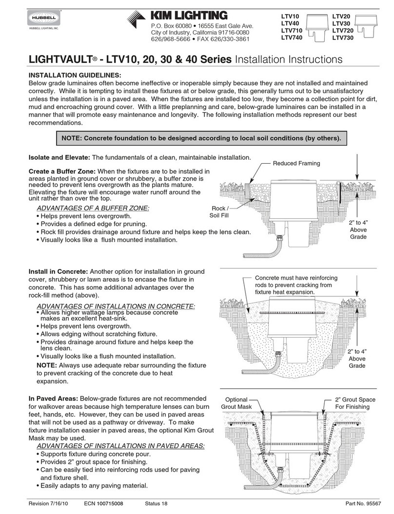 kim lighting LTV 10 Series installation instructions