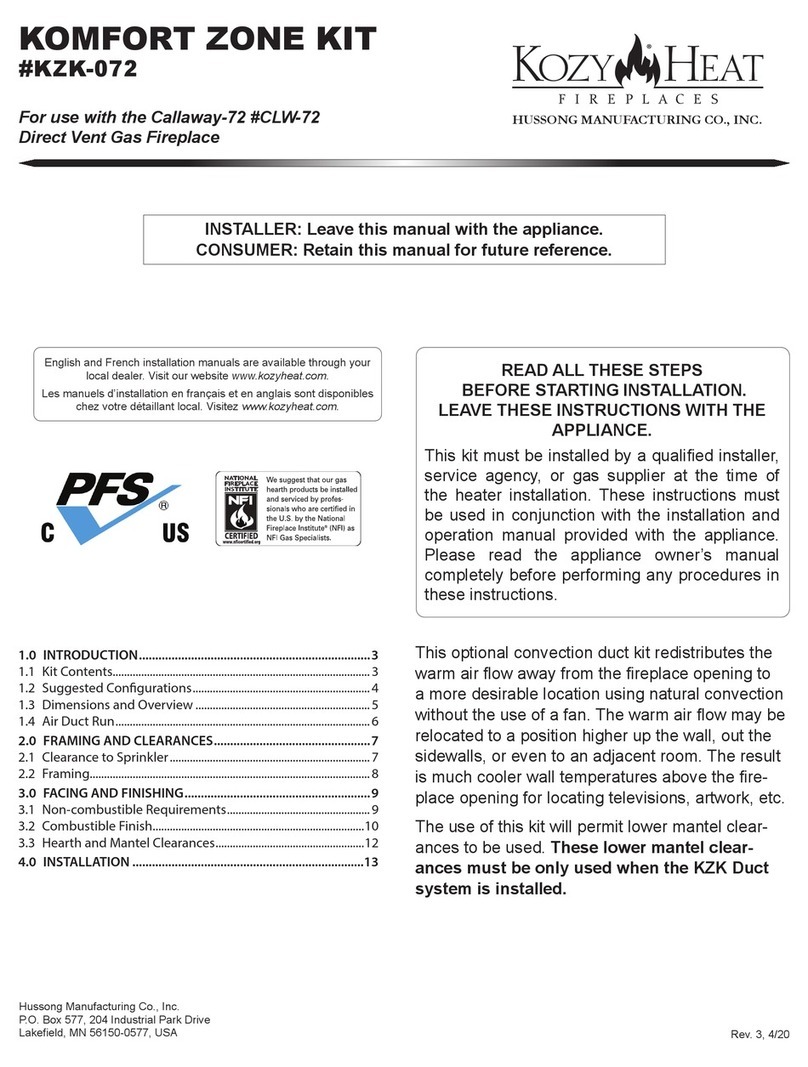 kozy heat KOMFORT ZONE KIT User manual kozy heat KOMFORT ZONE KIT User manual