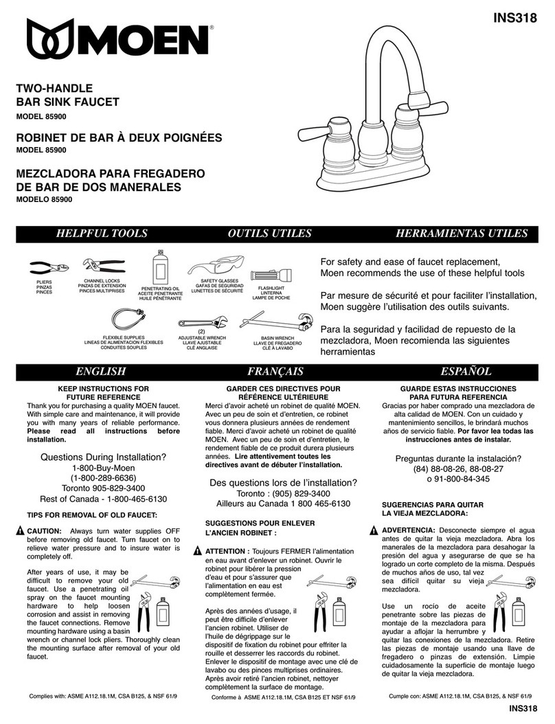 Moen 85900 quick start guide