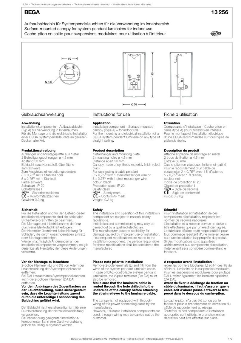BEGA 13 256 Instructions for use