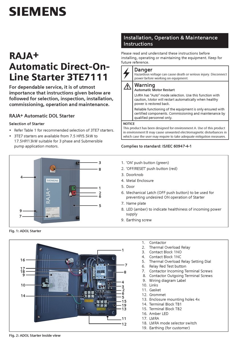 Siemens RAJA+ 3TE7111-2SC18-1A Series Installation, operation & maintenance instructions Siemens RAJA+ 3TE7111-2SC18-1A Series Installation, operation & maintenance instructions