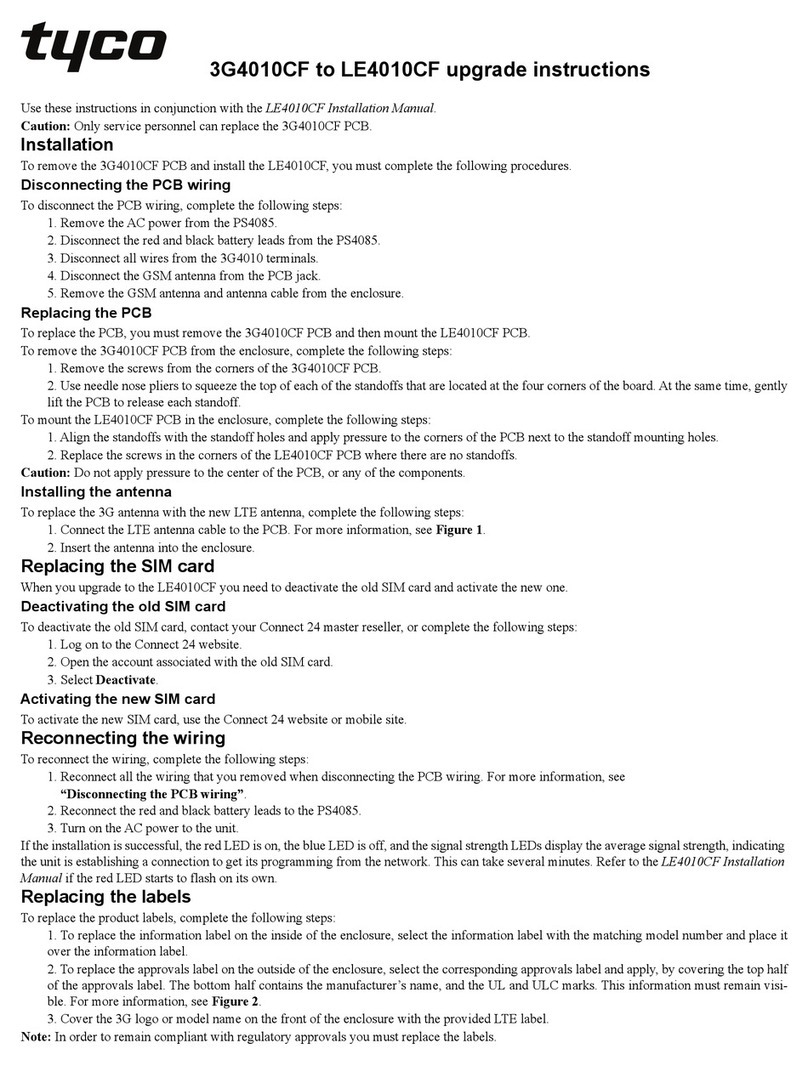 Johnson Controls Tyco 3G4010CF Upgrade instructions Johnson Controls Tyco 3G4010CF Upgrade instructions