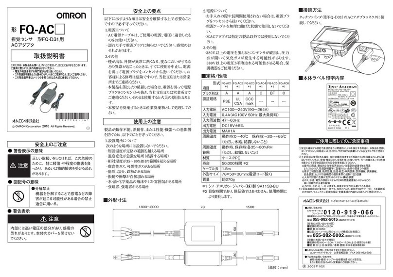 Omron FQ-AC Series User manual Omron FQ-AC Series User manual