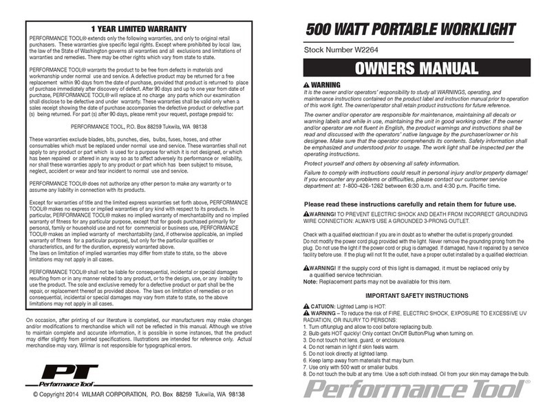 Performance Tool W2264 User manual