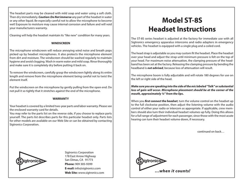 Sigtronics ST-8S Series User manual