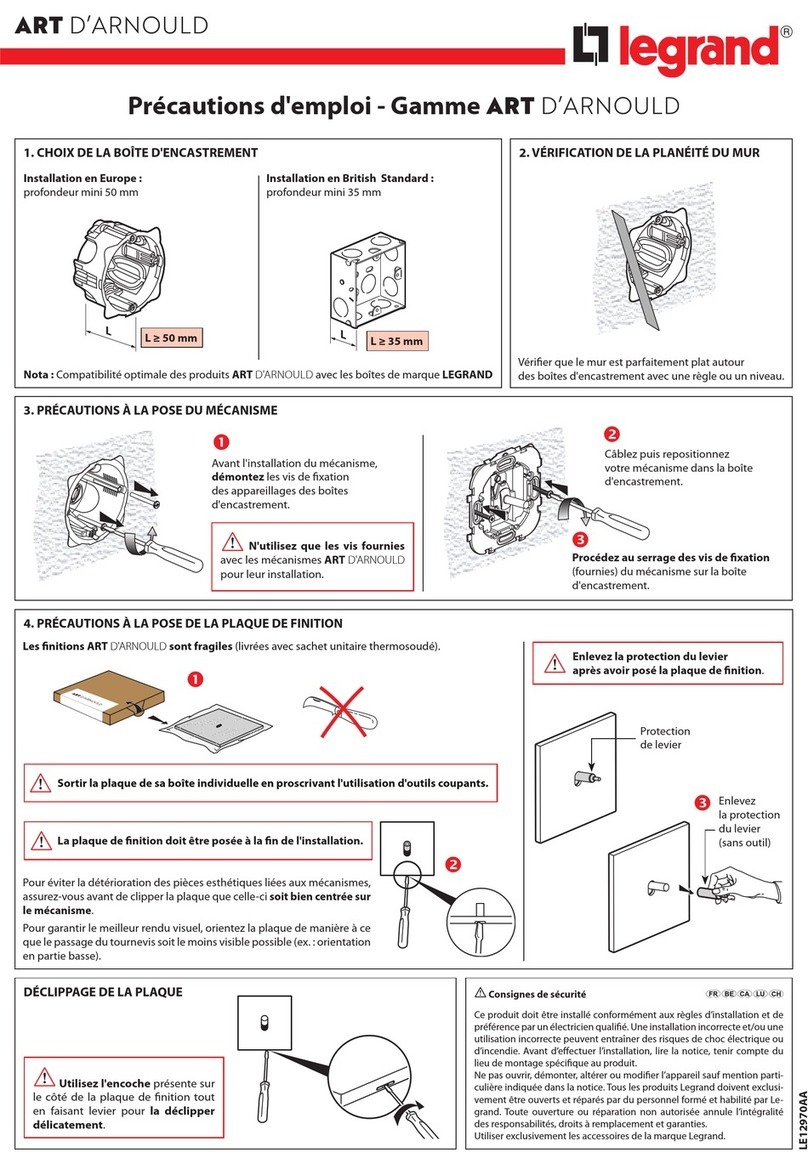 LEGRAND ART D'ARNOULD Mounting instructions