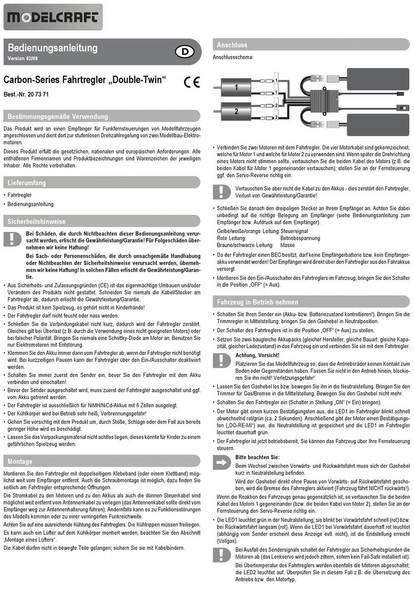ModelCraft Double Twin operating instructions
